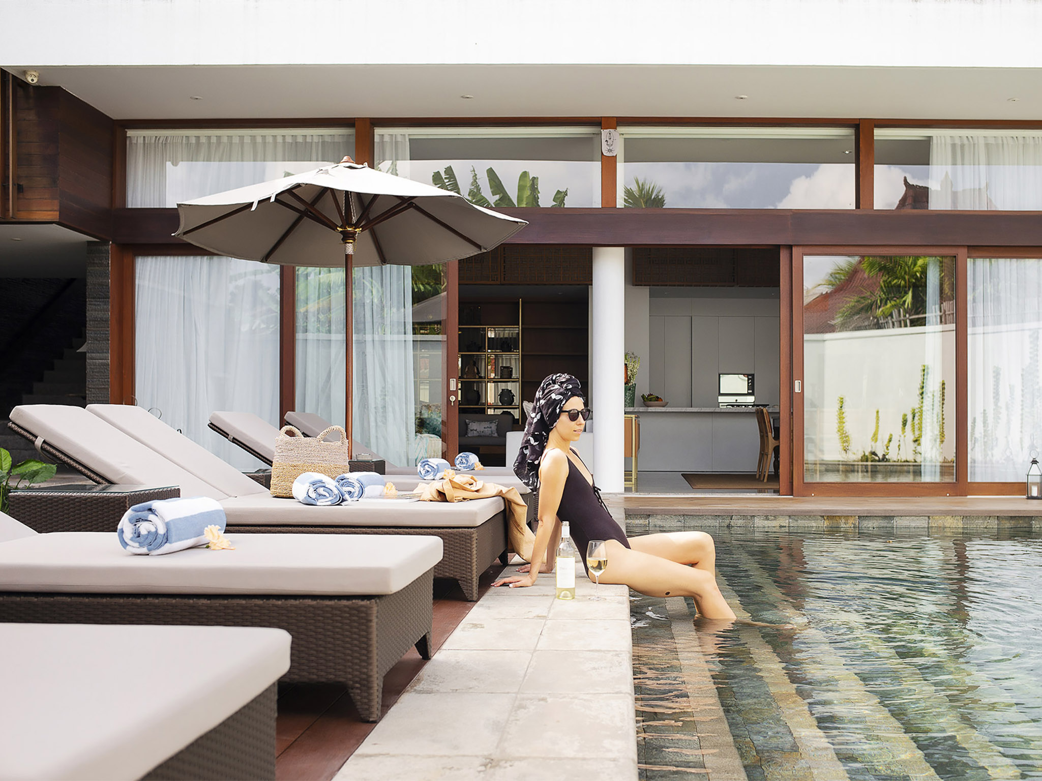 Villa Indrani - Sunloungers and the pool - Villa Indrani, Canggu, Bali